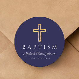 Blaue Taufe für die Seeräuber Runder Aufkleber