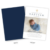 Blaue Taufe für junge Fotos Einladung