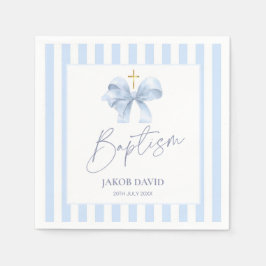 Blaue Taufe Napkins mit Bow Serviette