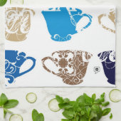 blaue Teacups Handtuch (Gefaltet)