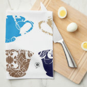 blaue Teacups Handtuch (Viertel Falte)