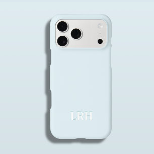 Blaue Teal Moderne Minimalistische Anfangsmonogram iPhone 15 Pro Hülle