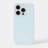Blaue Teal Moderne Minimalistische Anfangsmonogram iPhone Hülle (Rückseite)