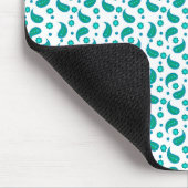 Blaue Teal-Paisley-Blumenmuster nahtlos Mousepad (Ecke)