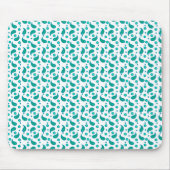 Blaue Teal-Paisley-Blumenmuster nahtlos Mousepad (Vorne)