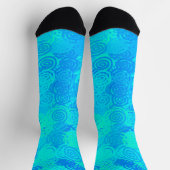 Blaue Teal-Wirbelmuster Socken (Oben)