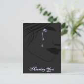 Blaue Teardrops Postkarte (Stehend Vorderseite)
