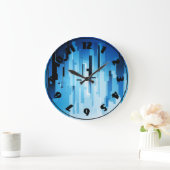 Blaue Tech-Kunstuhr Große Wanduhr (Zuhause)