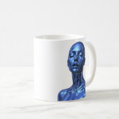 Blaue Tech-Muse Kaffeetasse (VorderseiteRechts)