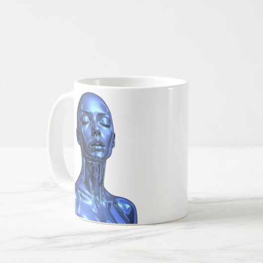 Blaue Tech-Muse Kaffeetasse (Vorderseite Links)
