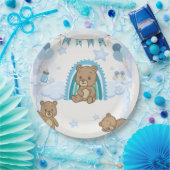 Blaue Teddybär-Baby-Partyplatte Pappteller (Party)