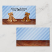 Blaue Teddybär-Visitenkarten Visitenkarte (Vorne/Hinten)