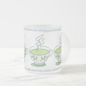 Blaue Tee-Set-Tasse Mattglastasse (VorderseiteRechts)