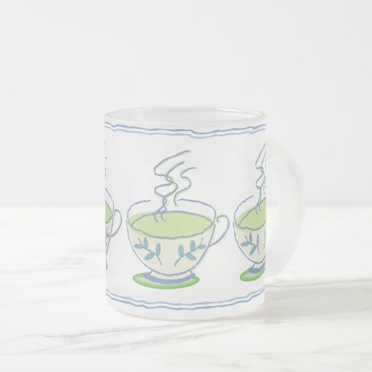 Blaue Tee-Set-Tasse Mattglastasse (VorderseiteRechts)