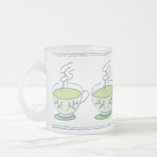 Blaue Tee-Set-Tasse Mattglastasse (Links)