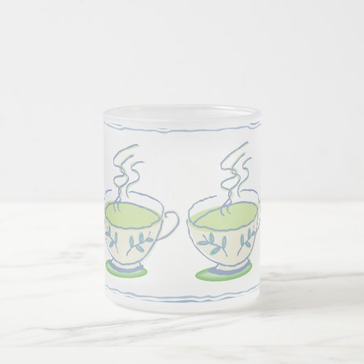 Blaue Tee-Set-Tasse Mattglastasse (Mittel)