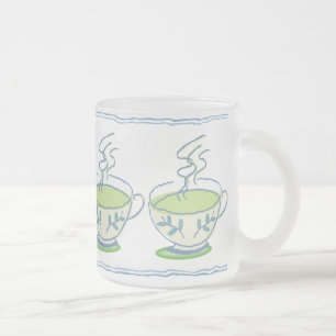 Blaue Tee-Set-Tasse Mattglastasse
