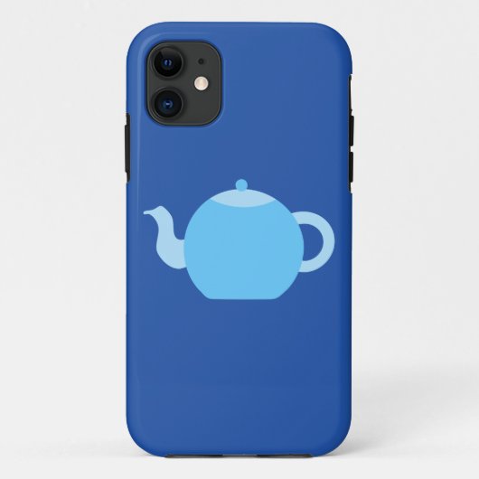 Blaue Teekanne auf Marine-Hintergrund Case-Mate iPhone Hülle (Rückseite)