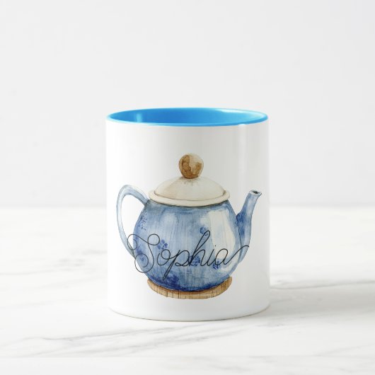 Blaue Teekanne Geburtstag Tasse (Zentrum)