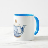 Blaue Teekanne Geburtstag Tasse (VorderseiteRechts)