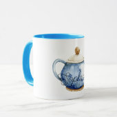 Blaue Teekanne Geburtstag Tasse (Vorderseite Links)