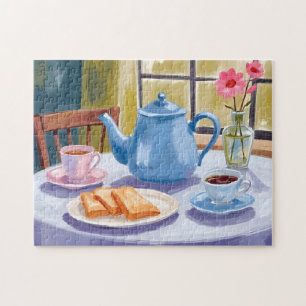 Blaue Teekanne & Tassen -- Ein Rätsel für Teeliebh Puzzle