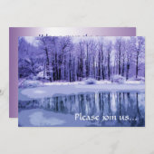 Blaue Teich-Winter-Sonnenwende-Party Einladung (Vorne/Hinten)