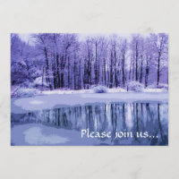 Blaue Teich-Winter-Sonnenwende-Party Einladung