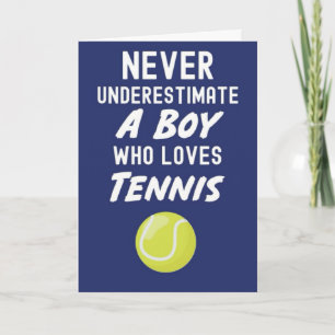 Blaue Tenniskarten für Jungen Kinder im sportliche Karte