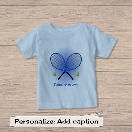 Blaue Tennissterne mit Namen oder Text Baby T-shirt