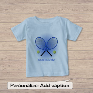Blaue Tennissterne mit Namen oder Text Baby T-shirt