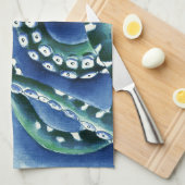 Blaue Tentakeln Geschirrtuch (Viertel Falte)