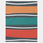 Blaue Terrakotta-Rot-Retrowellen Fleecedecke (Vorderseite)