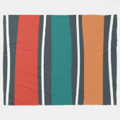 Blaue Terrakotta-Rot-Retrowellen Fleecedecke (Vorderseite (Horizontal))