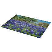 Blaue Texas Bluebonnets-Blumen Kunstglas Schneidebrett (Ecke)