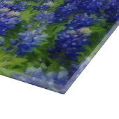 Blaue Texas Bluebonnets-Blumen Kunstglas Schneidebrett (Ecke)