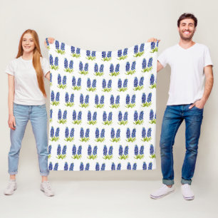 Blaue Texas-Blumen Wildblumen Aquarell Fl Fleecedecke