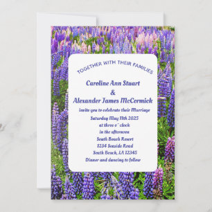 Blaue Texas-Hochzeit Blumen Elegant Einladung
