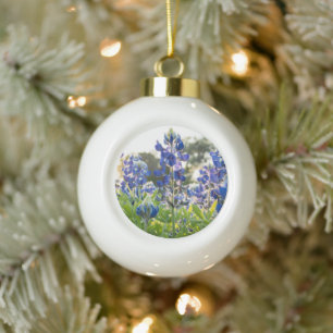 Blaue Texas-Lupinen Blaue Blumen Texanische Lupine Keramik Kugel-Ornament