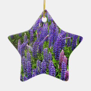 Blaue Texas-Lupinen Blaue Blumen Texanische Lupine Keramik Ornament