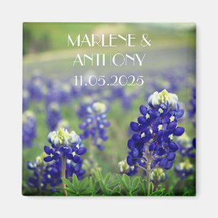 Blaue Texaslupinen Blaue Blumen Texas Florale Hoch Magnet