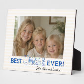 Blaue Text "Bester Onkel überhaupt" Foto Display-P Fotoplatte (Seite)