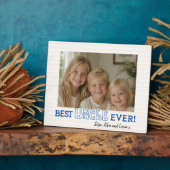 Blaue Text "Bester Onkel überhaupt" Foto Display-P Fotoplatte (Seite)