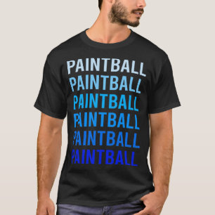 Blaue Textfarbe Paintball T-Shirt