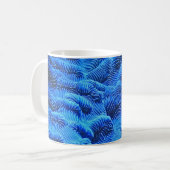 Blaue Textilien Kaffeetasse (Vorderseite Links)