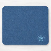 Blaue Textur aus denim Stoff Sondertypografie Mousepad (Vorne)
