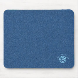 Blaue Textur aus denim Stoff Sondertypografie Mousepad