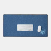 Blaue Textur aus denim Stoff Sondertypografie Schreibtischunterlage (Tastatur & Maus)