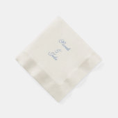Blaue Textur Creme Hochzeit Geprägt Serviette (Ecke)
