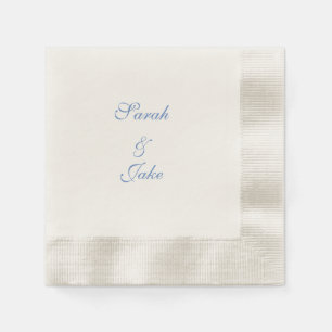 Blaue Textur Creme Hochzeit Geprägt Serviette